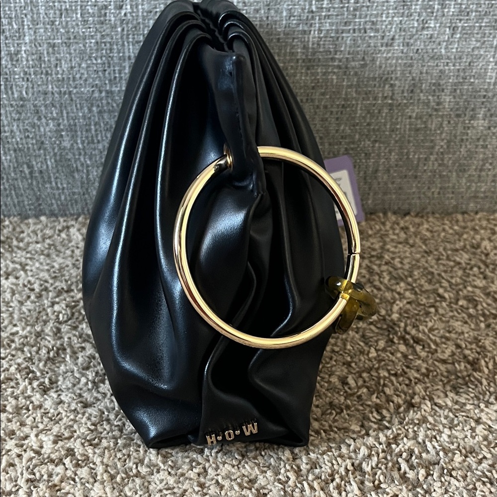 NWT House of Want Black Chill Framed Clutch Black Box Calf - Picture 6 of 11